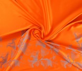 Jacq. cenefa floral 120cm naranja gris